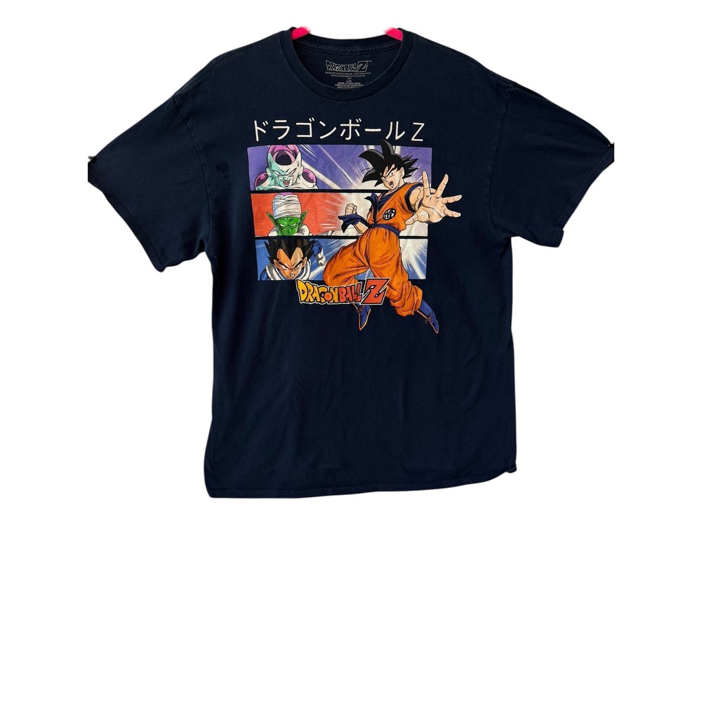 Dragon Ball Z Graphic T-Shirt Mens Large Navy Blue Goku Vegeta Anime Tee 2171